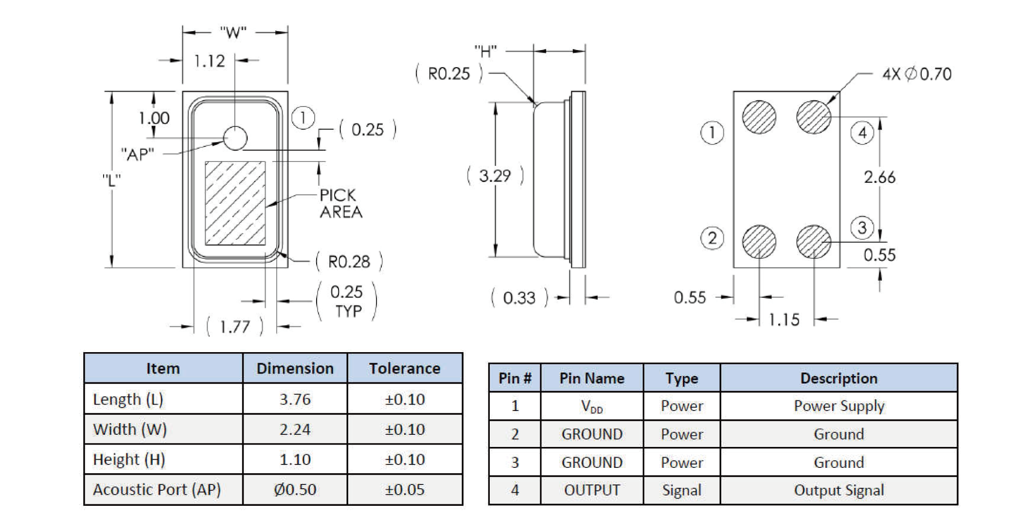 CMM3722AT-110H60S421 Mechanical Drawing